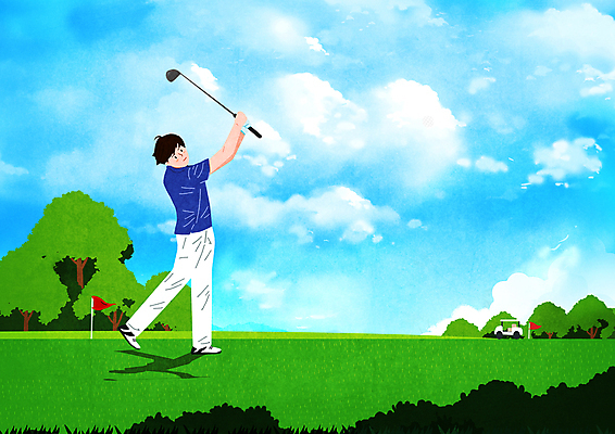 전신 PSD 나무 구름 남자 하늘색 골프 일러스트 골프장 필드 하늘 한명 서기 들기 성인 초록색 골프채 스윙 골프카트 골프깃발 성인남자한명만 국내일러스트 자연요소 식물 1 컬러 포즈 스포츠시설 모션 골프용품 사람 파란색 구기 깃발 남자한명만 성인남자만 파일형식
