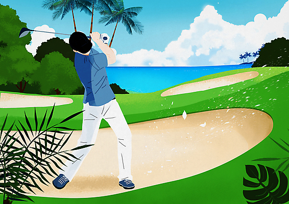 전신 PSD 구름 남자 바다 골프 일러스트 골프장 필드 하늘 한명 서기 들기 성인 골프채 벙커 스윙 열대잎 성인남자한명만 국내일러스트 자연요소 1 포즈 잎 스포츠시설 모션 골프용품 사람 구기 남자한명만 성인남자만 파일형식