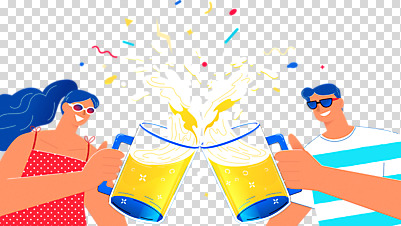 편집 편집이미지 여자 남자 맥주 들기 누끼 상반신 성인 두명 여름 여름휴가 바캉스 선글라스 시원함 건배 꽃가루 맥주잔 PNG 맥주거품 성인만 트로피컬아트 편집소스 여름축제 계절 안경 술잔 모션 휴가 주류 사람 축제 거품 가루 그림 파일형식 여름_계절