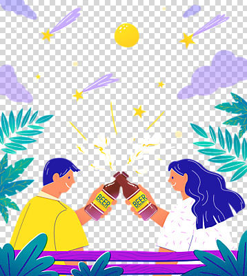구름 편집 편집이미지 커플 여자 남자 별 잎 병맥주 들기 누끼 상반신 성인 두명 여름 여름휴가 바캉스 보름달 달 유성 시원함 건배 맥주병 PNG 성인만 트로피컬아트 편집소스 여름축제 자연요소 식물 계절 관계 모션 술병 휴가 맥주 사람 축제 그림 파일형식 여름_계절