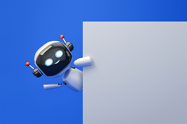 PSD 편집 편집이미지 배너 사각프레임 3D캐릭터 정보기술 사람없음 파란색 3D 손들기 로봇 디지털합성 편집소스 채팅봇 나오기 AI_인공지능 편집3D 캐릭터 컬러 모션 프레임 기술 사각형 파일형식