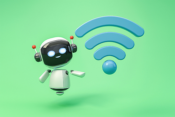 PSD 편집 편집이미지 3D캐릭터 정보기술 사람없음 초록색 3D 로봇 디지털합성 와이파이 무선인터넷 편집소스 채팅봇 AI_인공지능 편집3D 캐릭터 컬러 인터넷 기술 파일형식