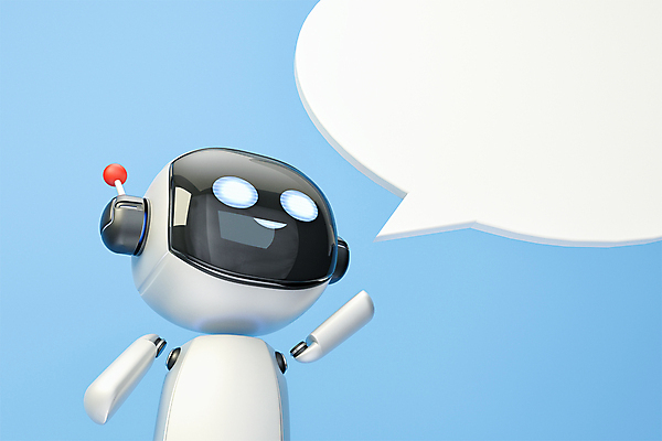 PSD 편집 편집이미지 하늘색 말풍선 프레임 3D캐릭터 정보기술 말하기 사람없음 3D 로봇 디지털합성 소통 편집소스 채팅봇 AI_인공지능 편집3D 캐릭터 컨셉 모션 기술 파란색 파일형식