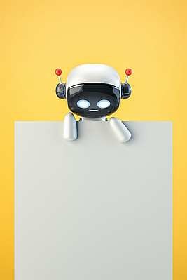 PSD 편집 편집이미지 배너 사각프레임 3D캐릭터 정보기술 사람없음 노란색 3D 로봇 디지털합성 내려보기 편집소스 채팅봇 AI_인공지능 편집3D 캐릭터 컬러 모션 프레임 기술 사각형 파일형식