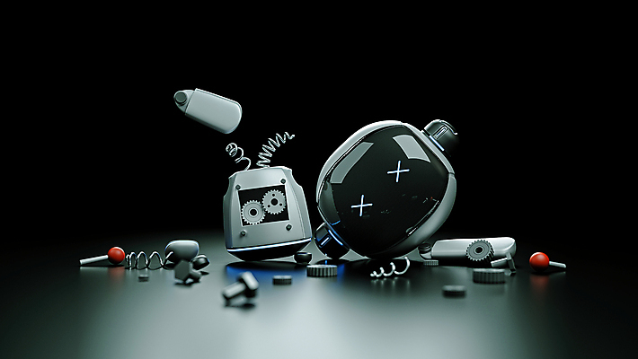 PSD 편집 편집이미지 3D캐릭터 정보기술 사람없음 3D 검은색 손상 부속품 고장 로봇 디지털합성 과부하 편집소스 채팅봇 AI_인공지능 편집3D 캐릭터 컬러 컨셉 기술 오브젝트 파일형식