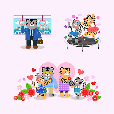 딸 별 아들 서류가방 여러마리 일러스트 가족 포옹 엄마 가족애 서기 정장 빌딩 사람없음 건물 점프 만세 하트 잡기 호랑이띠 호랑이 아빠 전철 어린이날 어버이날 5월 카네이션 즐거움 출근 호랑이캐릭터 가정의달 풍선 연보라색 효도 근로자의날 트럼플린 2022년 임인년 흑호 국내일러스트 AI파일 자연요소 모양 건축물 옷 기념일 꽃 감정 육상교통 동물캐릭터 다수 컨셉 가방 포유류 관계 안기 모션 대중교통 사랑 놀이용품 보라색 십이지신 날짜 연도 출퇴근 파일형식 벡터