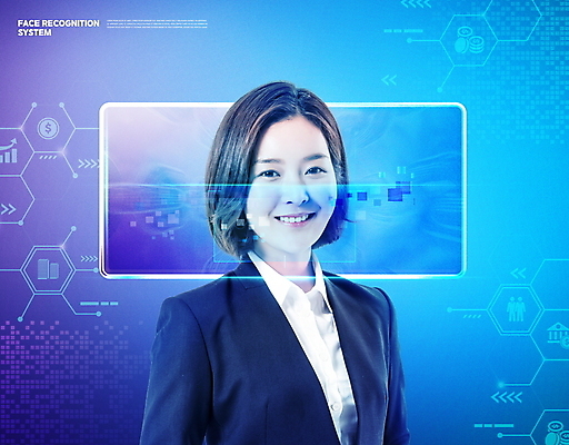 PSD 편집이미지 응시 여자 정보기술 한명 미소 정장 상반신 20대 성인 파란색 보라색 한국인 과학기술 보안 생체인식기술 신원 홀로그램 성인여자한명만 4차산업 얼굴인식 AI_인공지능 이미지편집 1 시선 옷 산업 컬러 기술 표정 안전 사람 동양인 청년 여자한명만 성인여자만 파일형식