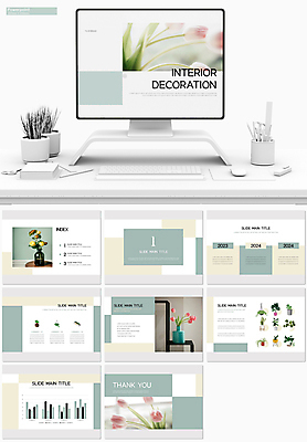 템플릿 화분 비즈니스 탁자 그래프 종류 사람없음 세트 장미 꽃병 튤립 PPT 프레젠테이션 문서템플릿 민트색 베이지색 플랜테리어 9P 행잉플랜트 이미지템플릿 꽃 컬러 가구 인테리어 파일형식