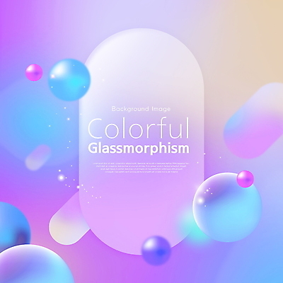 PSD 편집이미지 백그라운드 타이포그라피 사람없음 파란색 빛 보라색 원형 글래스모피즘 이미지편집 도형 문자 디자인 컬러 파일형식