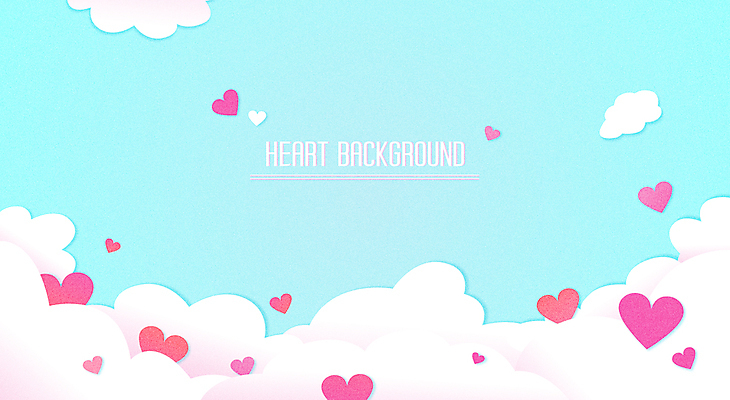 구름 디자인 하늘색 일러스트 발렌타인데이 사람없음 하트 하트백그라운드 벡터 국내일러스트 AI파일 자연요소 모양 백그라운드 데이이벤트 파란색 파일형식