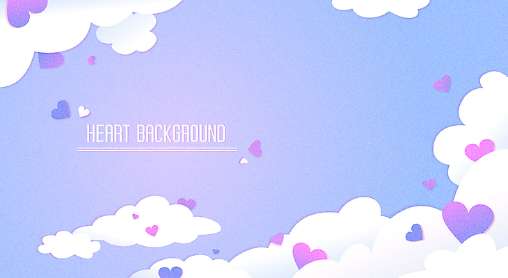 구름 디자인 일러스트 발렌타인데이 사람없음 보라색 하트 하트백그라운드 벡터 국내일러스트 AI파일 자연요소 모양 컬러 백그라운드 데이이벤트 파일형식