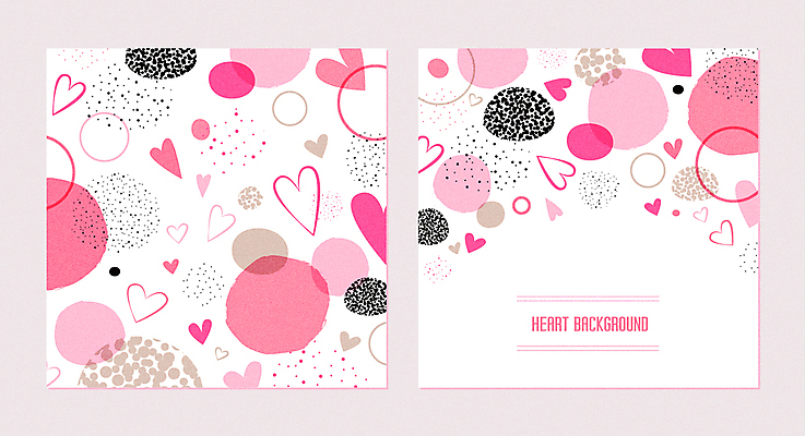 디자인 선 분홍색 패턴 일러스트 발렌타인데이 사람없음 하트 원형 하트백그라운드 벡터 카피스페이스 국내일러스트 AI파일 카드프레임 모양 도형 컬러 백그라운드 무늬 데이이벤트 프레임 공백 파일형식