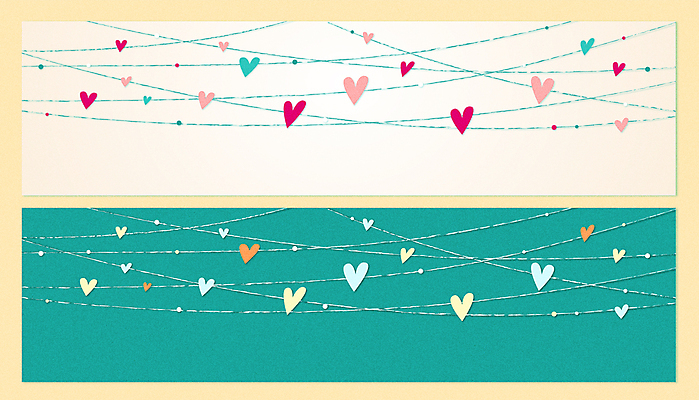 디자인 배너 가로배너 선 일러스트 발렌타인데이 사람없음 하트 하트백그라운드 가랜드 민트색 베이지색 벡터 배너세트 국내일러스트 AI파일 모양 컬러 백그라운드 데이이벤트 가로 세트 파티용품 파일형식