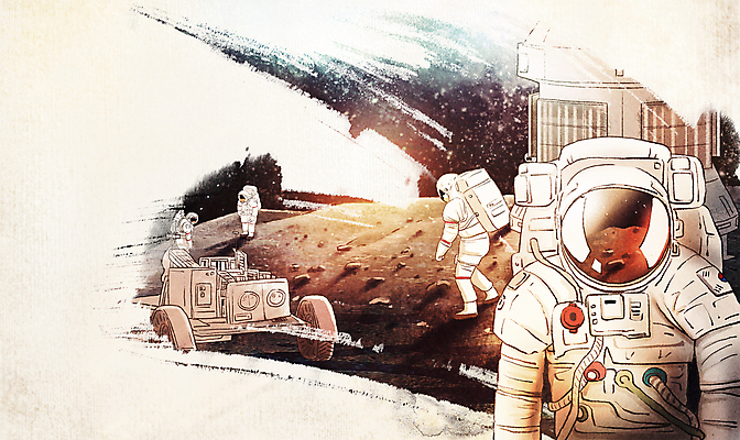 전신 PSD 일러스트 서기 사람 여러명 상반신 성인 우주 행성 우주비행사 우주선 탐사선 우주복 탐사 우주산업 우주항공 우주개발 우주탐험 화성 성인만 미래산업 국내일러스트 옷 산업 다수 모션 파일형식