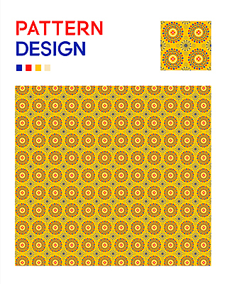 문양 디자인 무늬 패턴 일러스트 벽지 사람없음 장식 노란색 원형 가득함 타일 기하학 조합 국내일러스트 AI파일 도형 컬러 파일형식 벡터
