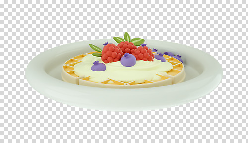 편집 편집이미지 접시 디저트 누끼 사람없음 3D소스 3D 디지털합성 블루베리 와플 PNG 편집소스 식기 음식 과일 파일형식