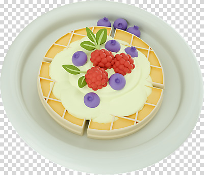편집 편집이미지 접시 디저트 누끼 사람없음 3D소스 3D 디지털합성 블루베리 와플 PNG 편집소스 식기 음식 과일 파일형식