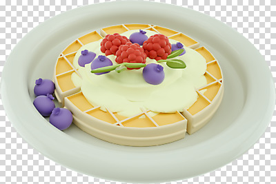 편집 편집이미지 접시 디저트 누끼 사람없음 3D소스 3D 디지털합성 블루베리 와플 PNG 편집소스 식기 음식 과일 파일형식