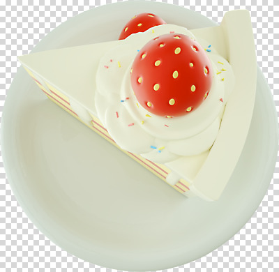 편집 편집이미지 접시 딸기 디저트 누끼 사람없음 3D소스 3D 조각케이크 디지털합성 PNG 딸기케이크 편집소스 식기 음식 과일 케이크 파일형식