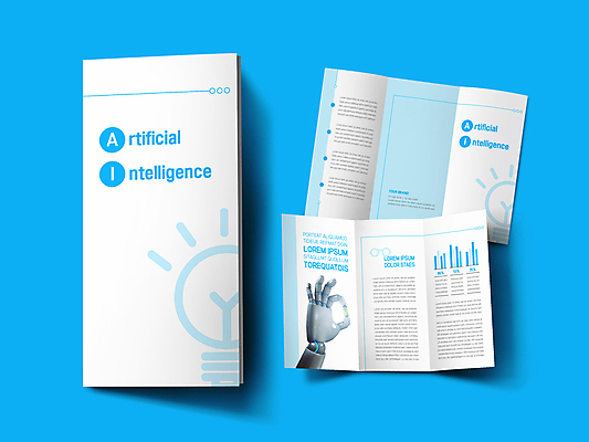 템플릿 표지디자인 표지 내지 리플렛 하늘색 전구 3단접지 들기 팜플렛 사람없음 알약 흰색 스마트 로봇 로봇산업 로봇팔 4차산업 미래산업 AI_인공지능 이미지템플릿 AI파일 산업 컬러 컨셉 모션 파란색 약 파일형식 벡터
