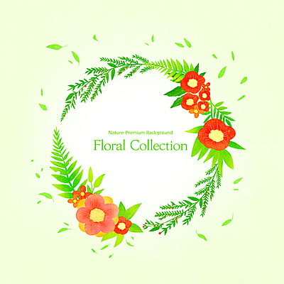 PSD 열매 꽃 잎 일러스트 프레임 사람없음 빨간색 연두색 화사함 원형프레임 꽃프레임 잎줄기 프레임일러스트 카피스페이스 국내일러스트 식물 줄기 컬러 컨셉 초록색 공백 원형 파일형식