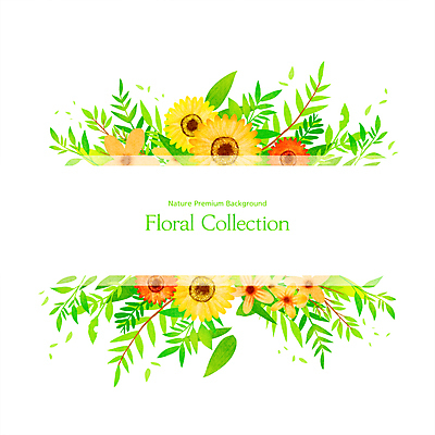 PSD 꽃 잎 일러스트 해바라기 프레임 사람없음 연두색 화사함 꽃프레임 프레임일러스트 카피스페이스 국내일러스트 식물 컨셉 초록색 공백 파일형식