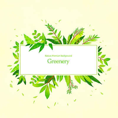 PSD 식물 잎 일러스트 나뭇잎 사각프레임 사람없음 연두색 화사함 직사각형 프레임일러스트 카피스페이스 국내일러스트 도형 컨셉 프레임 초록색 사각형 공백 파일형식
