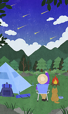 전신 PSD 나무 구름 한마리 응시 남자 반려견 여유 일러스트 배낭 밤하늘 휴가 휴식 나뭇잎 산 함께함 텐트 한명 앉기 성인 반려동물 캠핑 가리킴 강아지 야간 유성 모닥불 캠핑장 퇴근 힐링 개밥그릇 성인남자한명만 캠핑의자 국내일러스트 자연요소 식물 동물 1 그릇 시선 감정 컨셉 잎 의자 가방 모션 하늘 불 레저 캠핑도구 사람 손짓 개 출퇴근 애견용품 남자한명만 성인남자만 파일형식