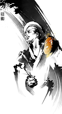 PSD 남자 연주 일러스트 캘리그라피 붓터치 한명 미소 들기 상반신 성인 연주자 고수 한복 풍물놀이 동양화 즐거움 번짐 낙관 꽹과리 상모 성인남자한명만 국내일러스트 1 한국전통 감정 음악 모션 타악기 표정 국악기 국악 미술 사람 음악가 전통의상 향신료 남자한명만 성인남자만 파일형식 효과