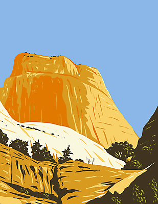 JPG 해외이미지 일러스트 자연 산 국립공원 사람없음 황무지 그림 카툰스타일 해외일러스트 공원 생태계 파일형식 이미지허브