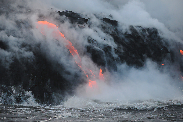 포토 JPG 해외이미지 바다 사람없음 야외 흐름 뜨거움 연기 위험 재해 화산 용암 화산섬 해외포토 섬 컨셉 산 파일형식 이미지허브