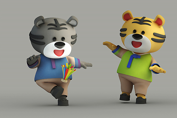 PSD 편집 편집이미지 두마리 새해 함께함 3D캐릭터 사람없음 3D 전통놀이 회색 호랑이띠 호랑이 한복 디지털합성 즐거움 호랑이캐릭터 제기_놀이 제기차기 편집소스 2022년 임인년 흑호 편집3D 캐릭터 한국전통 전통 감정 컬러 동물캐릭터 컨셉 2 포유류 놀이 놀이용품 십이지신 전통의상 연도 파일형식