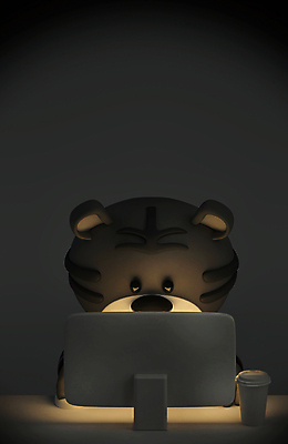 PSD 편집 편집이미지 한마리 응시 커피 새해 3D캐릭터 사람없음 빛 컴퓨터 3D 모니터 어둠 호랑이띠 디지털합성 호랑이캐릭터 테이크아웃컵 편집소스 2022년 임인년 흑호 편집3D 캐릭터 1 시선 음료 동물캐릭터 컵 전자제품 십이지신 호랑이 연도 파일형식