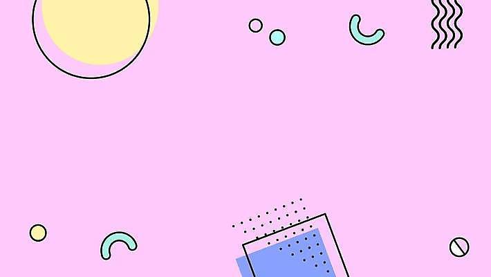 EPS 해외이미지 분홍색 백그라운드 일러스트 추상 사람없음 사각형 원형 물결무늬 멤피스디자인 해외일러스트 도형 디자인 물결 컬러 무늬 파일형식 벡터 이미지허브