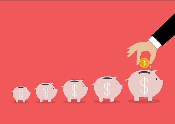 EPS 해외이미지 손 일러스트 신체부위 빨간색 금융 경제 동전 저축 돼지저금통 넣기 해외일러스트 컬러 돈 모션 사람 저금통 파일형식 벡터 이미지허브