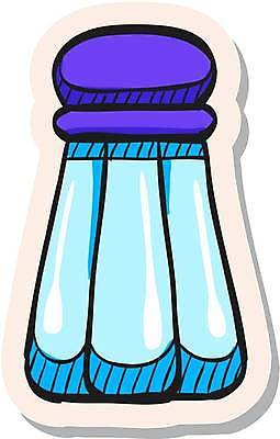 EPS 해외이미지 하늘색 스티커 일러스트 사람없음 보라색 심볼 후추통 소금통 해외일러스트 컬러 파란색 양념통 파일형식 벡터 이미지허브