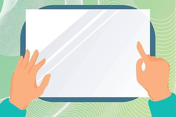 EPS 해외이미지 손 일러스트 프레임 신체부위 태블릿 사각형 가리킴 카피스페이스 해외일러스트 도형 사람 손짓 전자제품 스마트기기 공백 파일형식 벡터 이미지허브