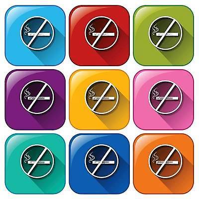 EPS 해외이미지 일러스트 버튼 흡연 담배 사람없음 컬러풀 금지 연기 위험 사인 중독 조언 해로움 해외일러스트 컬러 컨셉 파일형식 벡터 이미지허브