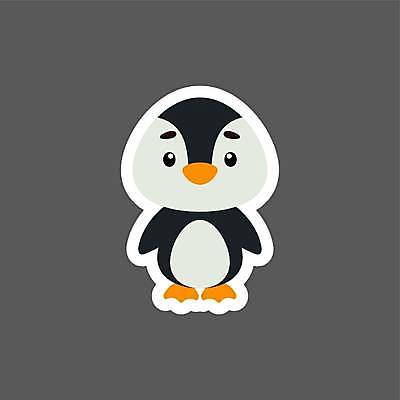 EPS 해외이미지 스티커 일러스트 사람없음 귀여움 회색 만화 펭귄 펭귄캐릭터 해외일러스트 컬러 동물캐릭터 컨셉 조류 파일형식 벡터 이미지허브