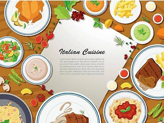 EPS 해외이미지 접시 음식 일러스트 파스타 스파게티 요리 사람없음 치킨 샐러드 소고기 감자튀김 이탈리아음식 수프 페스토 해외일러스트 식기 감자 서양음식 육류 튀김 소스_음식 닭고기요리 파일형식 벡터 이미지허브