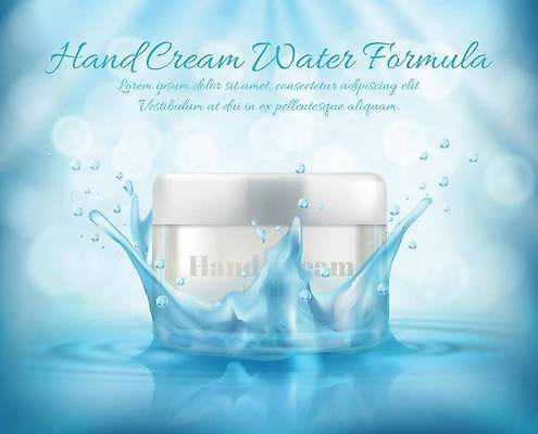 EPS 해외이미지 물결 하늘색 일러스트 사람없음 뷰티 화장품 물방울 보케 튀는물 스킨케어 보습크림 수분크림 수분케어 해외일러스트 관리 파란색 액체표현 스플래쉬 파일형식 벡터 이미지허브