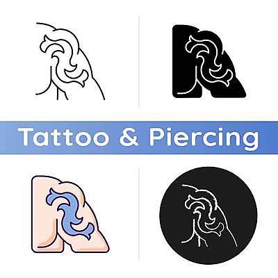 EPS 해외이미지 일러스트 사람없음 신체부위 세트 원형 문신 팔뚝 해외일러스트 도형 사람 파일형식 벡터 이미지허브