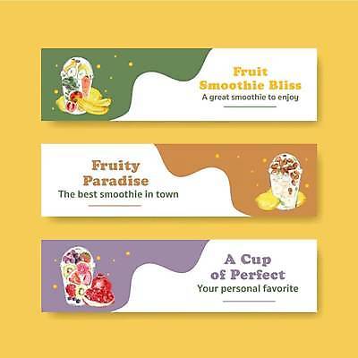 EPS 해외이미지 템플릿 배너 가로배너 물결 곡선 과일 일러스트 딸기 포도 바나나 키위 사람없음 초록색 갈색 보라색 레몬 석류 물결무늬 스무디 플라스틱컵 배너세트 해외일러스트 음료 선 컬러 무늬 컵 가로 세트 플라스틱 파일형식 벡터 이미지허브