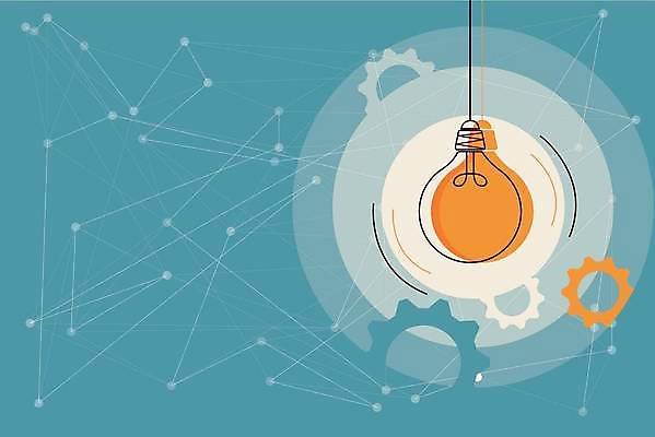 EPS 해외이미지 선 백그라운드 일러스트 프레임 사람없음 점 톱니바퀴 전구모양 카피스페이스 해외일러스트 모양 전구 공백 파일형식 벡터 이미지허브