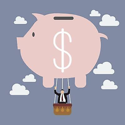 EPS 해외이미지 남자 일러스트 한명 상반신 성인 금융 경제 보라색 돼지저금통 열기구 비행 잡기 비즈니스맨 승차 얼굴없음 성인남자한명만 해외일러스트 1 컬러 비즈니스 항공교통 모션 사람 저금통 직장인 남자한명만 성인남자만 파일형식 벡터 이미지허브