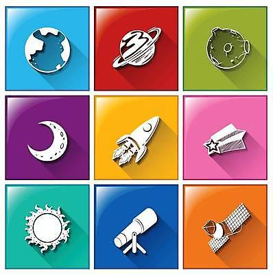 EPS 해외이미지 별 지구 일러스트 버튼 사람없음 컬러풀 태양 우주 망원경 행성 인공위성 로켓 달 유성 해외일러스트 자연요소 컬러 통신 파일형식 벡터 이미지허브