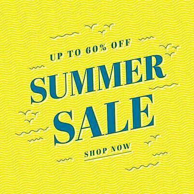 EPS 해외이미지 파도 곡선 일러스트 갈매기 이벤트 타이포그라피 사람없음 노란색 세일 시즌오프 해외일러스트 문자 선 바다 컬러 조류 파일형식 벡터 이미지허브