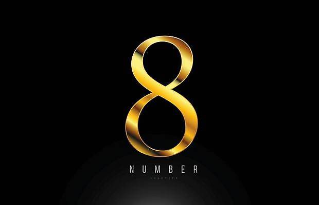 EPS 해외이미지 모양 템플릿 디자인 백그라운드 일러스트 회사 비즈니스 숫자 금속 황금 고급 8 편지 심볼 신분 엘리먼트 활자 해외일러스트 문자 컨셉 재질 활자판 파일형식 벡터 이미지허브