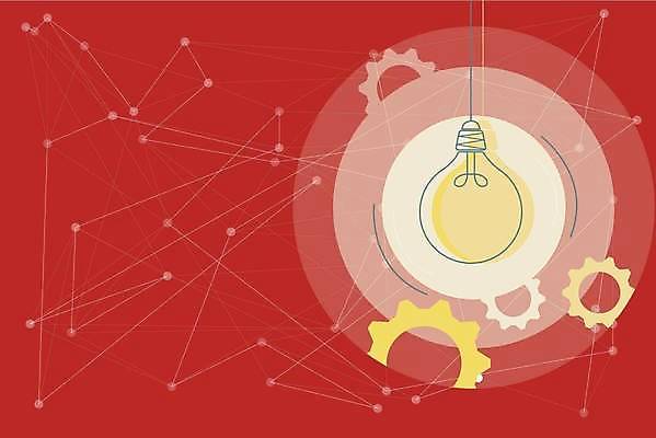 EPS 해외이미지 선 백그라운드 일러스트 전구 프레임 사람없음 점 톱니바퀴 카피스페이스 해외일러스트 공백 파일형식 벡터 이미지허브