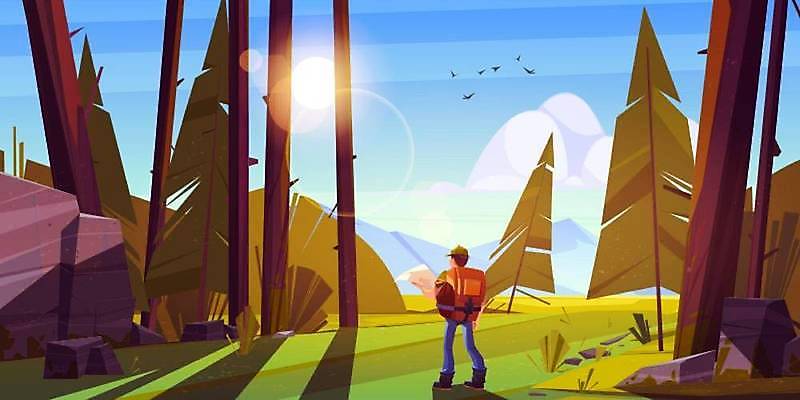 EPS 해외이미지 나무 캐릭터 공원 여행 백그라운드 지도 일러스트 배낭 자연 하늘 휴가 산 풍경 야외 초록색 여름 여행객 환경 계곡 봄 트래킹 하이킹 바위 시골 소나무 숲 만화 땅 언덕 장면 침엽수 루트 백패커 하이커 수평선 해외일러스트 일러캐릭터 식물 계절 공공시설 컬러 가방 레저 사람 돌_바위 생태계 파일형식 벡터 이미지허브